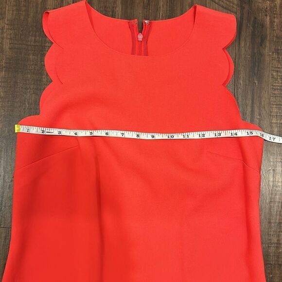 J. Crew Coral Red Dress with scallop edges, Size 2 - Picture 4 of 7